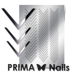 Металлизированные наклейки Prima Nails. Арт.CL-003, Серебро