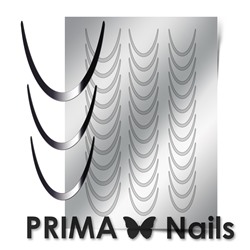 Металлизированные наклейки Prima Nails. Арт.CL-001, Серебро
