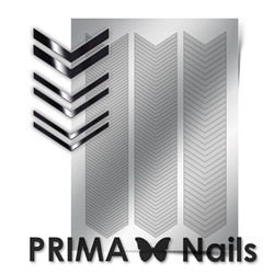 Металлизированные наклейки Prima Nails. Арт. GM-07, Серебро