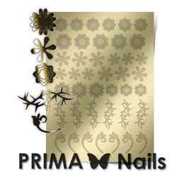 Металлизированные наклейки Prima Nails. Арт. FL-01, Золото
