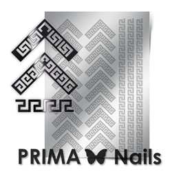 Металлизированные наклейки Prima Nails. Арт.OR-007, Серебро