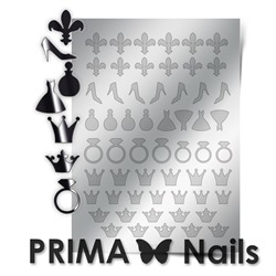 Металлизированные наклейки Prima Nails. Арт. FSH-03, Серебро