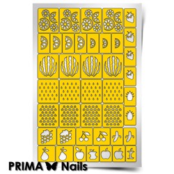Трафарет для дизайна ногтей PrimaNails. Фруктовый сад