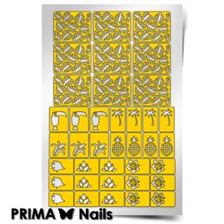 Трафарет для дизайна ногтей PrimaNails. Тропики