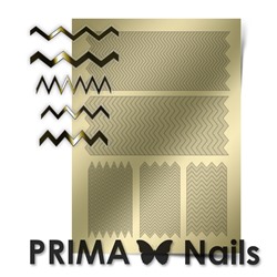 Металлизированные наклейки Prima Nails. Арт. GM-06, Золото
