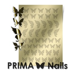 Металлизированные наклейки Prima Nails. Арт.BF-01, Золото