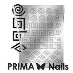 Металлизированные наклейки Prima Nails. Арт. GM-01, Серебро