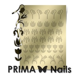 Металлизированные наклейки Prima Nails. Арт. FL-02, Золото