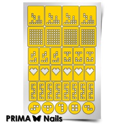 Трафарет для дизайна ногтей PrimaNails. Тетрис
