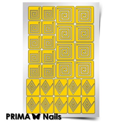 Трафарет для дизайна ногтей PrimaNails. Спирали "Квадрат"