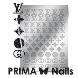Металлизированные наклейки Prima Nails. Арт. FSH-02, Серебро