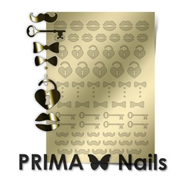 Металлизированные наклейки Prima Nails. Арт. FSH-04, Золото