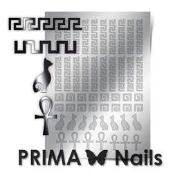 Металлизированные наклейки Prima Nails. Арт.OR-002, Серебро