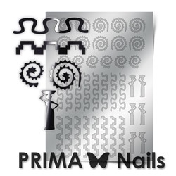 Металлизированные наклейки Prima Nails. Арт.OR-006, Серебро