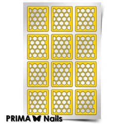 Трафарет для дизайна ногтей PrimaNails. Принт «Пчелиные соты»
