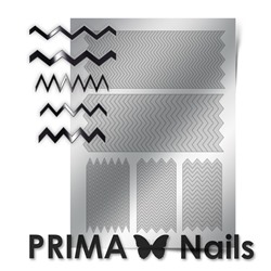 Металлизированные наклейки Prima Nails. Арт. GM-06, Серебро