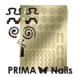 Металлизированные наклейки Prima Nails. Арт.OR-006, Золото