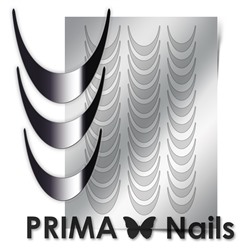 Металлизированные наклейки Prima Nails. Арт.CL-002, Серебро