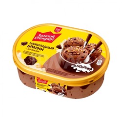 Мороженое Золотой Стандарт Пломбир Брауни с арахисом (445 г)