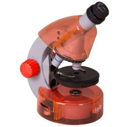 Микроскоп LabZZ M101 Orange-Апельсин 69730 (увеличение от 40 до 640 крат; объективы 4х,10х,40х; окуляр WF10х-16х, набор для опытов К50), (Levenhuk)