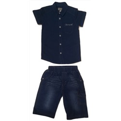 Комплект мальчика рубашка + шорты (джинс) (3-7 лет)