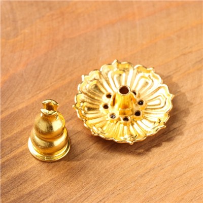 Подставка для благовоний палочек и спиралей "Цветок", 3,8 х 2,8 см, золотая