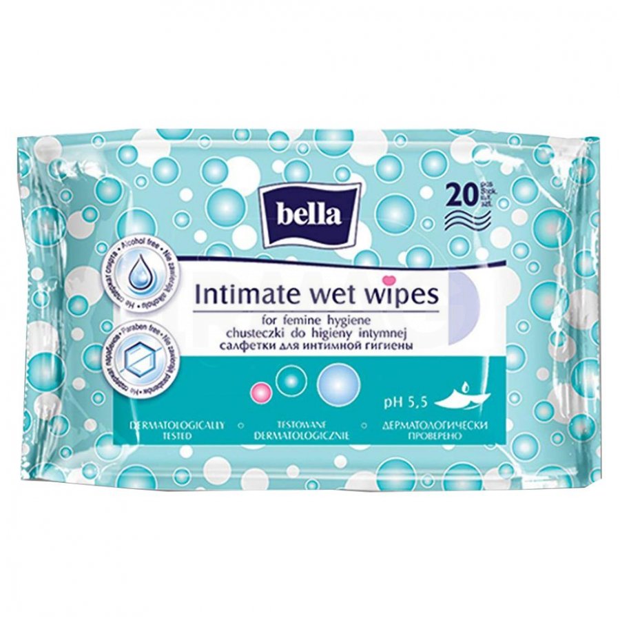 Влажные салфетки для интимной гигиены Bella Intimate Wet Wipes (20 шт. 