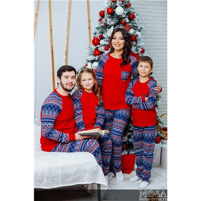 Комплект пижам в стиле family look "Скандинавия" М-2109