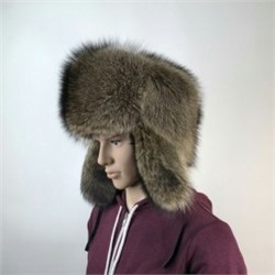 Мужская шапка "Зимушка" мех енот , цвет натуральный.