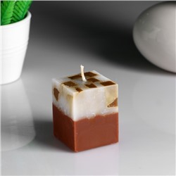 Свеча- куб с мозаикой "Корица" ароматическая, 5×6 см