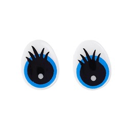 Глаза винтовые с заглушками, (набор 4 шт), цвет голубой, размер 1 шт 1,3*1 см