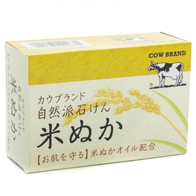 Мыло туалетное Cow Brand Natural Soap с рисовыми отрубями Древесно-цветочный аромат (100 г)