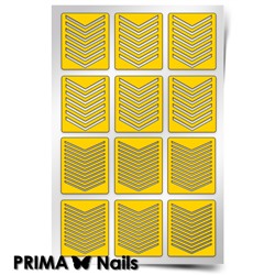 Трафарет для дизайна ногтей PrimaNails. Принт Шевроны Микс