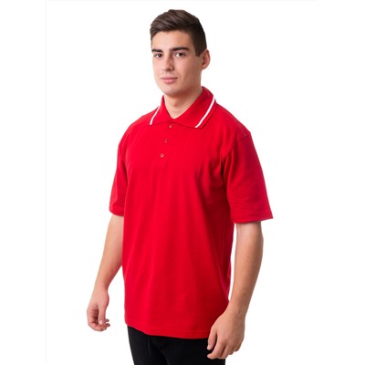 Рубашка поло мужская Мос Ян Текс цвет "Красный" с полосками