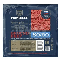 Фарш говяжий Primebeef замороженный 80/20 (500 г)