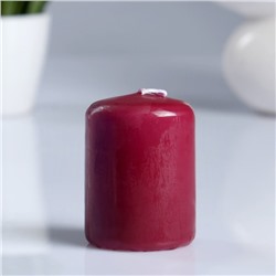 Свеча - цилиндр ароматическая "Вишня", 4х5 см, 7 ч, 50 г, бордовая