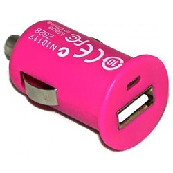 Автомобильный адаптер АЗУ-USB для Apple iPhone 4 1000 mA (фиолетовый) 17075