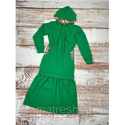 Платье макси зелёное