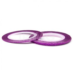 Лента для дизайна для ногтей El Corazon с блестками 1 мм (20 м) - 169 Фиолетовая