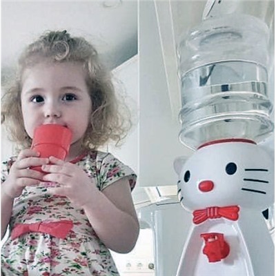 Детский кулер Акваняня кошка белая с красным