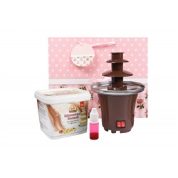 Набор шоколадный фонтан Мини: цветной шоколад 500гр + шоколадный фонтан Мини + подарочный пакет