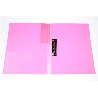 Папка с бок. зажимом б/к 1,4мм "Неоново-розовая" Hatber AC4_02033
