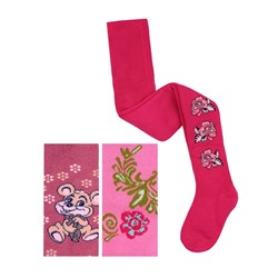 Розовые махровые колготки для девочки 33552-ПЧ18