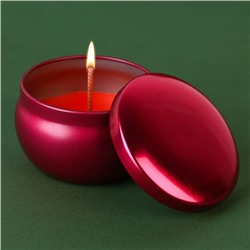 Свеча в цветной жестяной банке «Малиновое чудо», аромат малина, 6 х 6 х 4 см