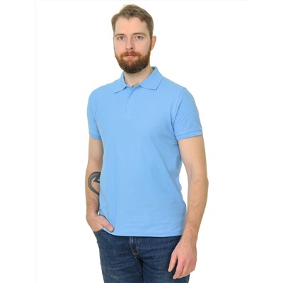Рубашка поло с манжетом мужская Мос Ян Текс цвет "Голубой"