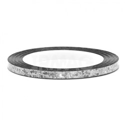 Лента для дизайна для ногтей El Corazon голография 2 мм (20 м) - 232 Серебряная