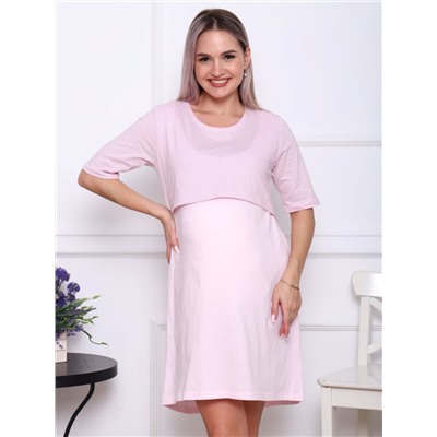 Платье-сорочка кулирка БЭБИ С-593 горох розовый