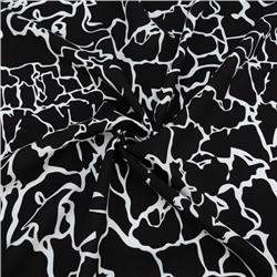 Ткань на отрез штапель 150 см 5007-2 Мрамор цвет черный