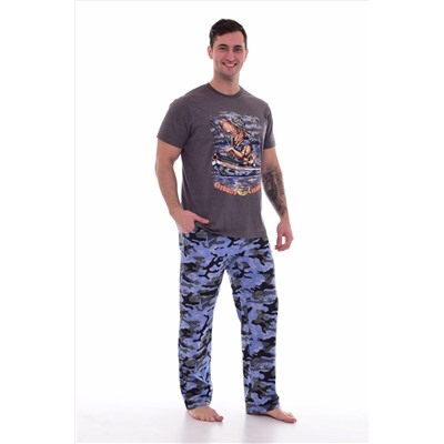 Пижама мужская 9-125б (антрацит-меланж+индиго)