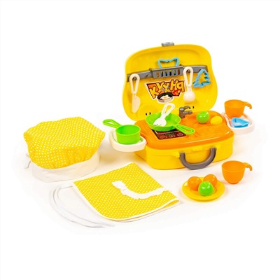 Набор детской посуды (22 элемента) (в чемоданчике на колёсиках)